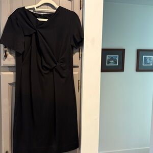 Cos Black Knotted Bodice Dress
